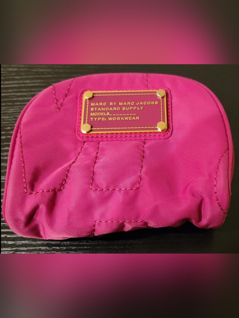 MARC BY MARC JACOBS Hot Pink Nylon Cosmetic Pouch